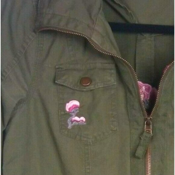 Miami Green Jacket Size Small Floral Embroidered Flowers - Picture 3 of 6
